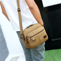 Canvas bag Satchel mens small backpack Oblique cross mens business small bag Casual portable mens bag Shoulder crossbody bag