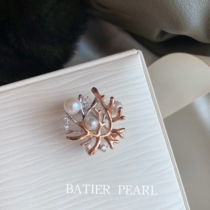 Bajia Jewelry Coral Sea M Same Style Japan Akoya Seawater Pearl Brooch Pendant Sweater Chain Dual Purpose