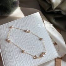 Special M with the same small true luck Japan akoya seawater mini pearl 18K gold bracelet