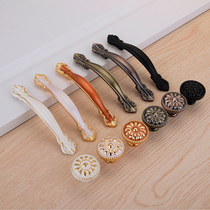 European handle cabinet door cabinet Kitchen door drawer Modern simple pastoral wardrobe cabinet Nordic Ivory white door handle