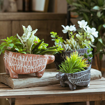 Cute turtle multi-meat flowerpots Creative personality Balcony Green Plant Flowers Outdoor Patio Swing garden Decorative Eurostyle