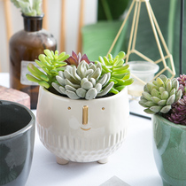 Mimini Nordic minimalist ceramic with foot flowerpots Home Creative decorations Ins wind green plant with condo meatless floriers