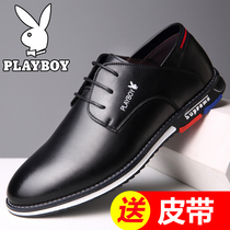Flowers Playboy Boy Shoes Genuine Leather Lacing Summer Breathable Youth White Soft Face Leather Men Business Casual Leather Shoes