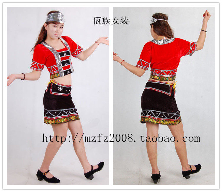 露肚脐短款 佤族女装 佤族舞蹈服饰 葫芦丝演出服装 佤族演出服