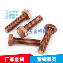2018 authentic t2 copper outer hexagon screw red copper screw double head U type non standard copper bolt M5M6M8M10