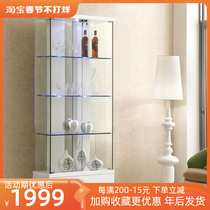 Wine cabinet modern minimalist wine cabinet against the wall display cabinet tempered glass small wine cabinet decorative cabinet living room Chinese furniture
