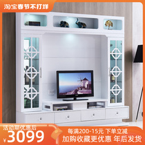 TV cabinet overall combination wall cabinet living room modern minimalist background cabinet light luxury high-end multi-functional TV cabinet