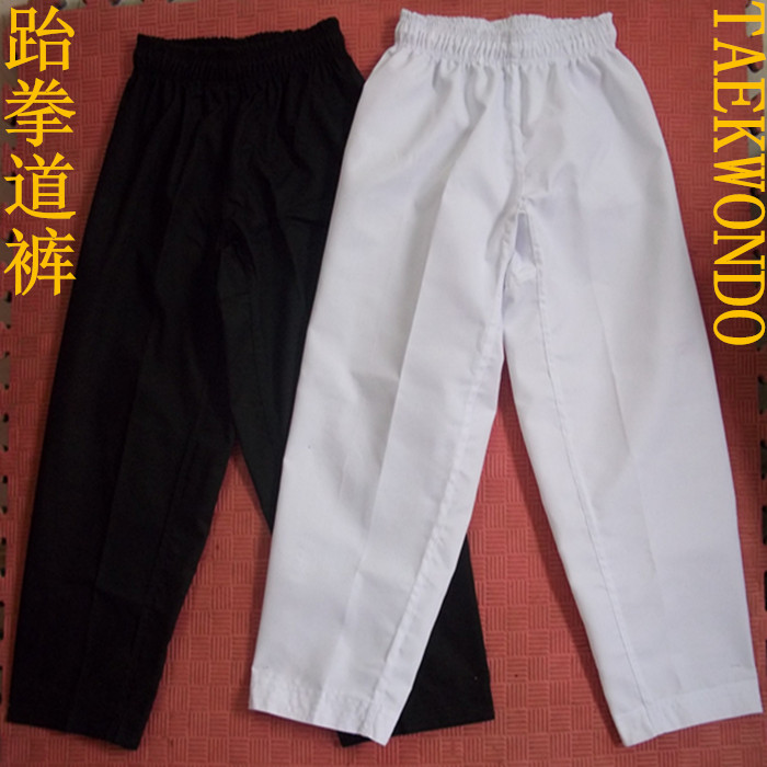 Striped fabric Taekwondo suit pants Taekwondo pants Black boxing pants Double knuckle stick pants Wing Chun boxing pants