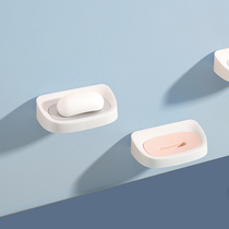 Home Bathroom Soap Box Suction Cup Wall-mounted Double Room Toilet Soap Shelve portable Punch Free Creativity