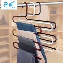 Huifan S-shaped trouser rack multifunctional hanger metal trouser rack pants hanger wardrobe storage pants clip