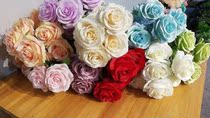 New Hongling wedding props simulation silk flower wedding hall rose red road lead background decorative table flower arrangement ornaments