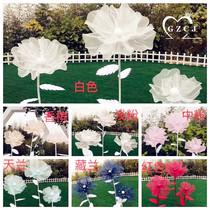 New Hongling wedding props flower handmade silk three-piece routine lead flowers welcome decoration stage window cloth ornaments