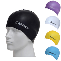 Swimming cap female adult silicone male long hair waterproof Pu water drop cap non-slip hot spring professional swimming hat does not take head