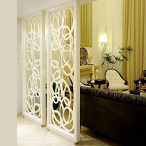 PVC carved through the flower board hollow partition ceiling screen entrance background wall flower grid wood-plastic board Density board Wood carving