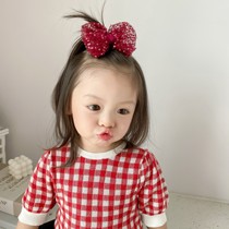 Childrens bow hairclip princess dress hair accessories high-end sequins back of the head hairclip girl ball head clip