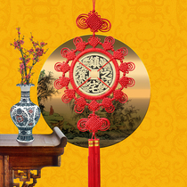 China knot large copper money lucky treasure High-quality pure copper living room entrance TV wall shop pendant