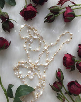 ★MERMORE★ baroque freshwater small pearl retro clad gold wool clothing chain