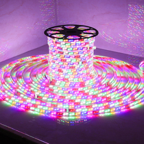 LED light belt highlight colorful dimming living room ceiling outdoor decoration Outdoor running water flashing 100 meters a roll of light belt