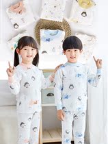 Small Qinglong milk white thickened thermal underwear Baby boy boy girl big boy autumn and winter cotton pajama suit clothes