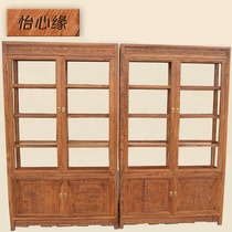 Rosewood display cabinet Mahogany glass cabinet Solid wood jewelry cabinet Purple sand pot high cabinet Antique display cabinet Chinese wine cabinet