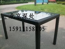 Rattan table long square table 120*60 rattan furniture coffee table outdoor table glass dining table coffee table table table