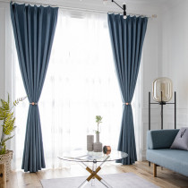 Spring new Nordic solid color simple grinding imitation cotton and hemp blackout curtain cloth Wuxi door-to-door installation