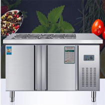 Milk Tea Shop Slotting Preservation Bench Salad Stainless Steel Flat Cold Operating Table Refrigerated Freezers Kitchen refrigeration equipment