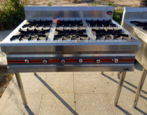 Commercial stainless steel saucepan oven six-eye gas cooker multi-head energy saving gas yellow braised chicken rice liquid gas casserole cooker