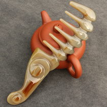 Natural yak horn massage health comb coarse teeth curling hair comb anti-static carved comb extra large 21cm