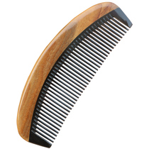Natural authentic green sandalwood comb horn comb dense tooth straight hair massage comb anti-static hair comb