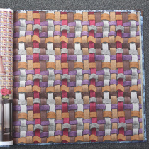 3D personality three-dimensional retro colored red rope woven wallpaper bohemian cloakroom wallpaper with models