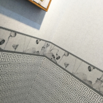 Seamless wall cloth Modern minimalist style Chinese lotus plaid linen ecological wall cloth Study bedroom background wall