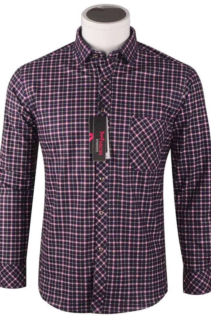 猫人男士加绒加厚保暖衬衫男时尚休闲长袖方格棉保暖衬衣男装5-1