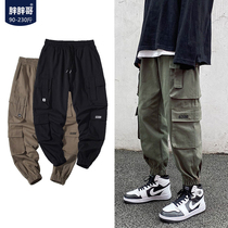 Fat fat brother casual pants mens thin loose fashion spring and autumn sweatpants Korean trend large size fat overalls