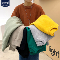 Niche sweater mens autumn and winter New loose round neck knitwear Korean trend ins large size couples coat