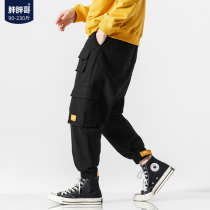 Fat Brother Japanese Pants Men's Xia Chao Brand Casual Thin Large Size Overalls Loose Fat Sports Leg Pants