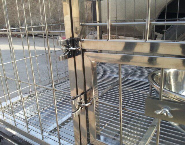 不锈钢狗笼锁,双层碰锁,动物锁,狗笼门锁,铁撞锁,狗笼配件