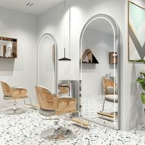 Barber shop hairdresser mirror table tide hair salon special cabinet one single-sided double-sided mirror floor-mounted wall mirror