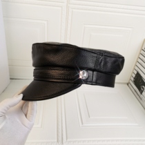 Japanese octagonal hat womens autumn and winter British tide Korean version Navy hat Fashion wild leather hat Cap beret