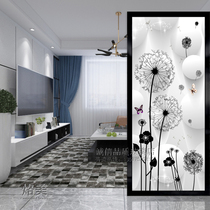 Art glass custom corridor porch partition double-sided light-transmitting matte tempered introductory home decoration dandelion