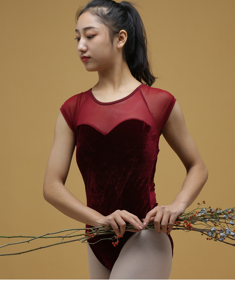 短袖体操服艺考高胯形体芭蕾舞练功服成人女空中瑜伽服舞蹈连体服