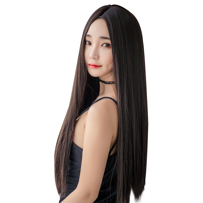 中分刘海假发女长直发型设计女发型假发长发网红头套女黑长直假发