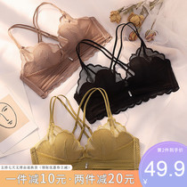 Underwear womens thin beauty back summer sexy no steel ring adjustment type small chest anti-sagging breasts gathered bra women