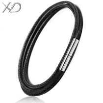 (Upgrade) leather rope necklace chain pendant lanyard black rope beeswax Crystal Jade pendant rope men and women red wax rope