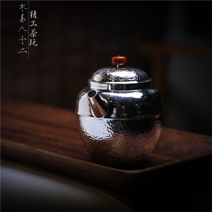 木易八十二精工 小银壶 泡茶银急须999纯银泡茶 日本纯手工泡茶壶_7折