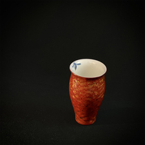 Large lacquer Fuzhou Handstring Rhinoceros Leather Lacquered Ware Natural Raw Lacquer Traditional non-relic Handmade Smell Great Lacquer Chinese Tea Cup