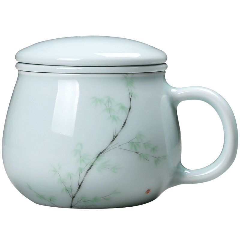 Jingdezhen ceramic filter cups make tea cup with lid cup home office celadon keller cup gift mugs