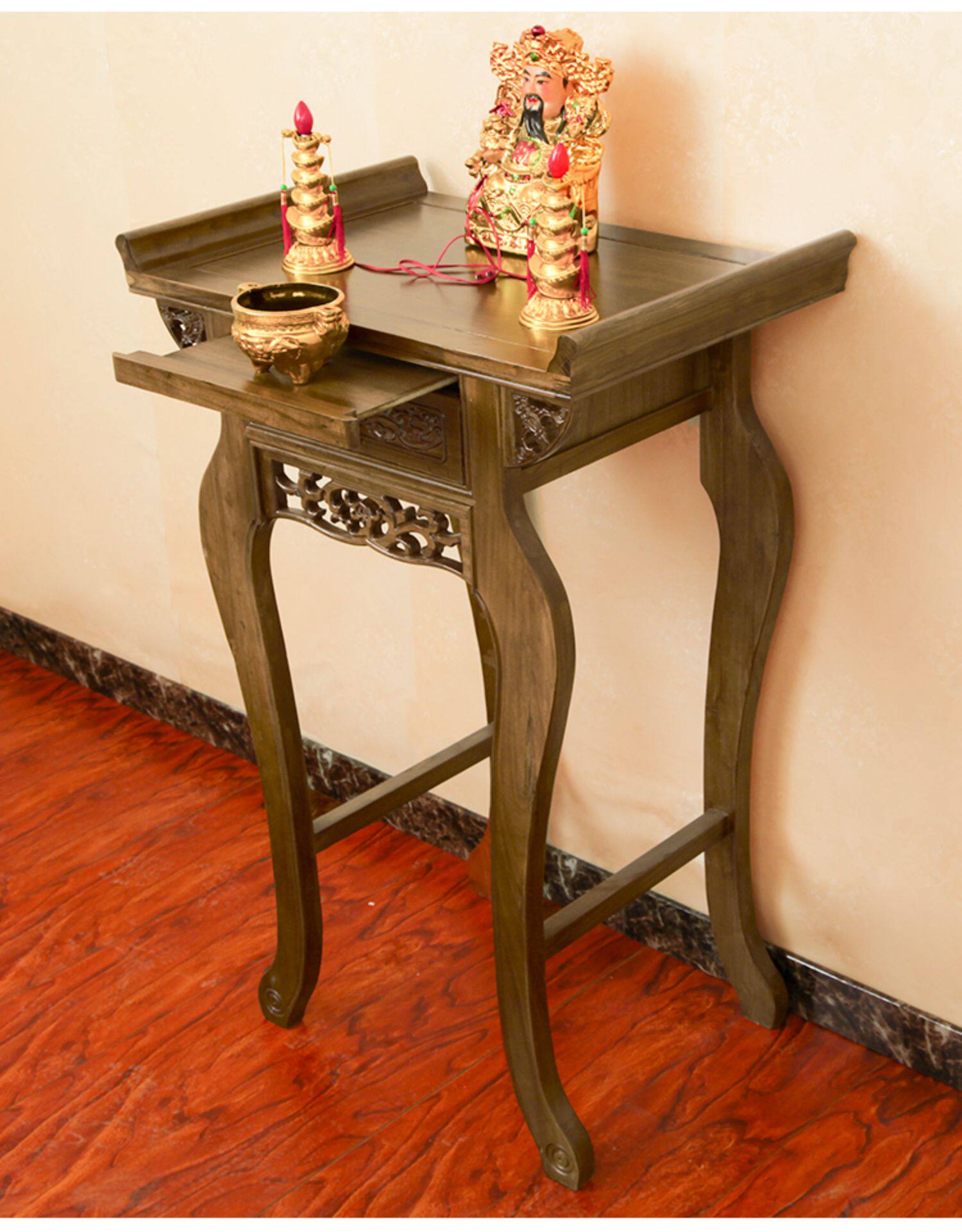 供桌佛台家用经济型佛龛现代小型财神桌菩萨佛龛新中式实木关公案