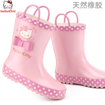 Hello Kitty children rain shoes Girls four seasons non-slip rubber in the big children in the tube water shoes children toddler baby rain boots