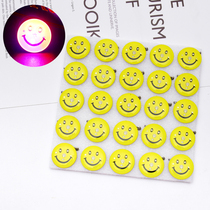 Manufacturer direct sales micro smiley face sparkling brooch Shine Chest LED Flashing Light Chest of Chest Badge Gala Terrace